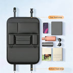 HOMEFISH 6-Pocket Car Seat Back Storage Bag Wear-Resistant Car Backseat Organizer Tissue/Cup Holder Waterproof Anti-Kick Pad