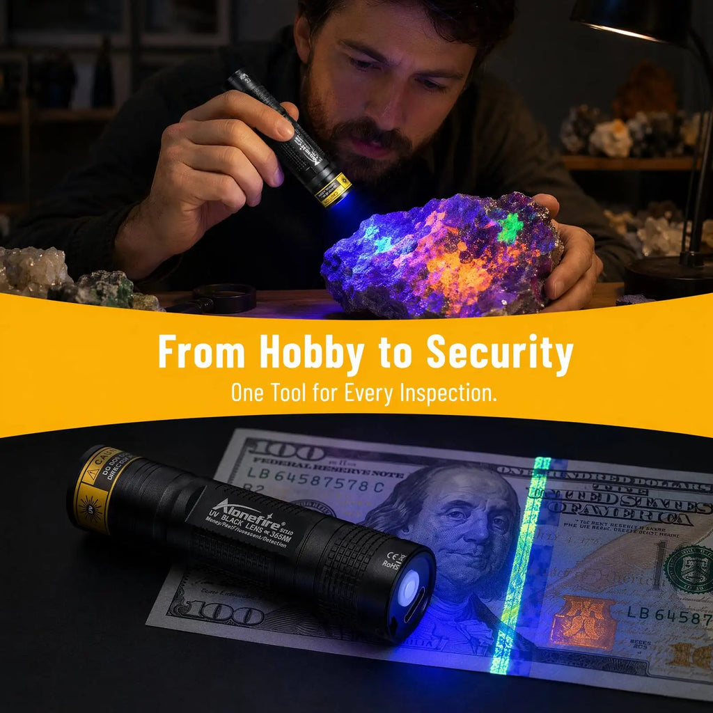 Mini 365nm/395nm UV Flashlight Usb Rechargeable UV Glue Curing Torch Cat Dog Pets Urine Tinea Money Ore Scorpion Detection Light