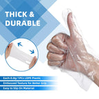200 Pcs Disposable Clear Gloves - Food Grade Waterproof Oil-Proof for Kitchen Cooking Cleaning Catering