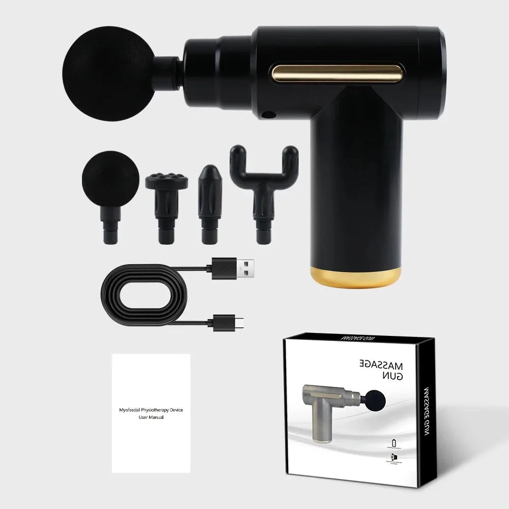 Mini Massage Gun Portable Deep Tissue Fascia Gun Lightweight Adjustable Speed Handheld Muscle Massager for Body Pain Relief