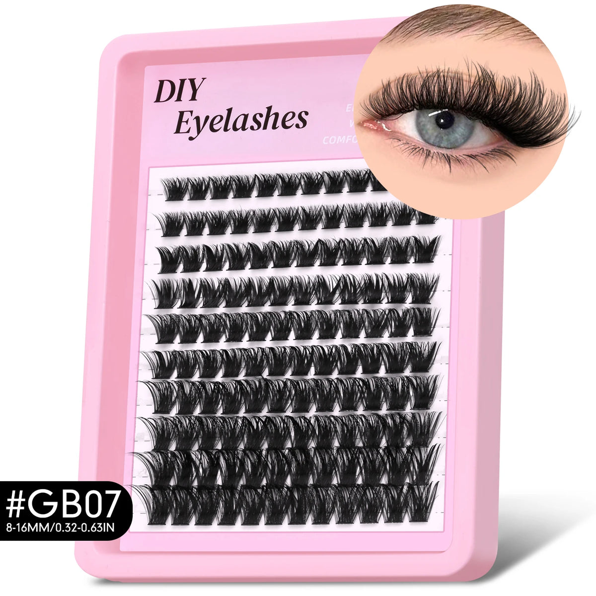 GROINNEYA Lashes Clusters Volume Lash Clusters with Spikes Lash Extension Kit Bottom Lashes Wispy Eyelashes DIY Lash Extension