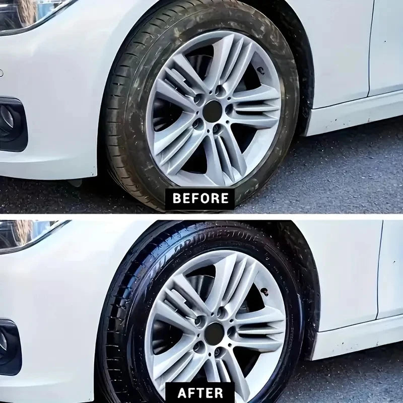 Professional Car Tire Shine Wax – 30-Day UV Protection & Waterproof Coating, Restores Black Finish & Prevents Cracking
