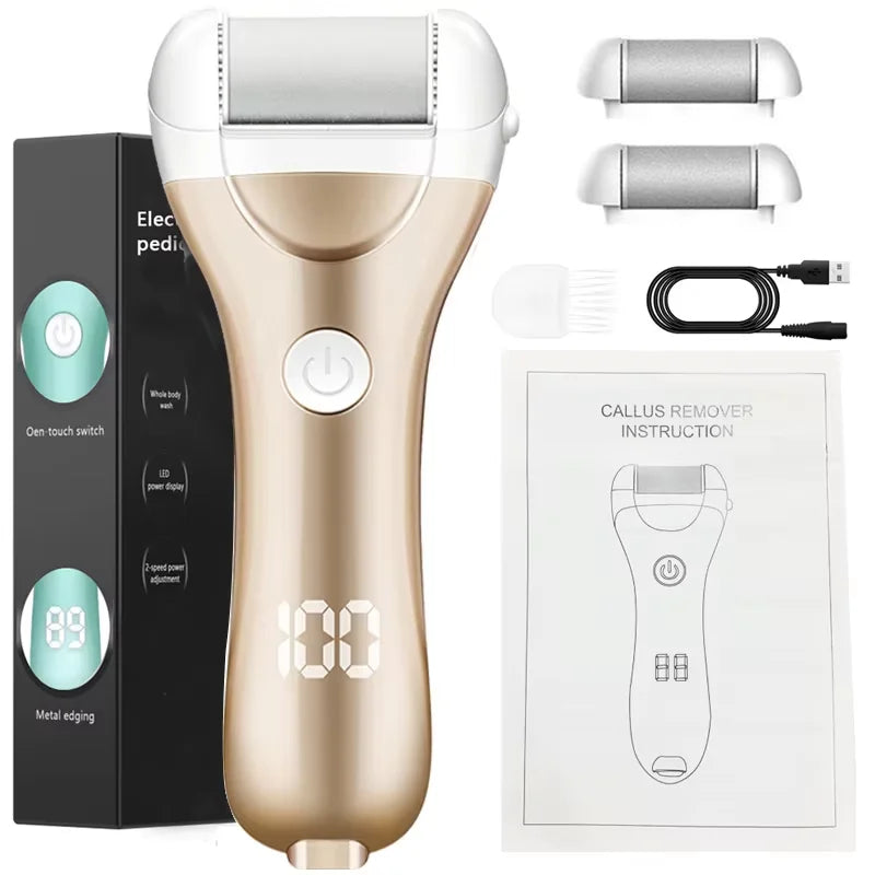 Portable Electric Vacuum Adsorption Foot Grinder Electronic Foot File Pedicure Tools Callus Remover Feet Care Sander Green 2Pcs