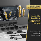 Sejoy Professional Combo Kits Hair Clipper Electric Hair Trimmer Set For Men Rechargeable Cordless Haircut Machine for Barber