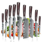 9 Types of Stainless Steel Kitchen Knife, Japanese Chef Knife, Meat Cleaver, Santoku, Bread, Boning, Slicing, Fruit Knife with Gift Box