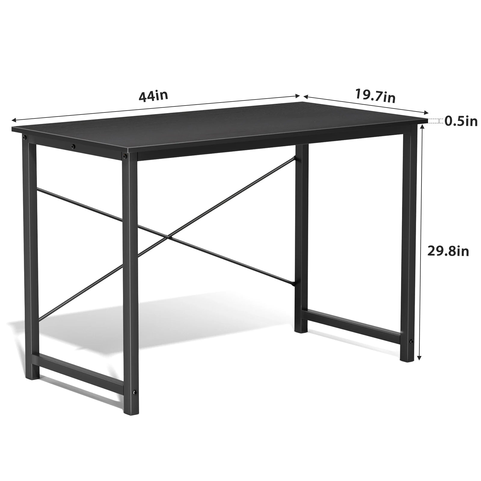 JHK Computer Office Desk Writing Study Office Gaming Table Modern Simple Style Compact Metal Frame Wood Tabletop Easy Assembly