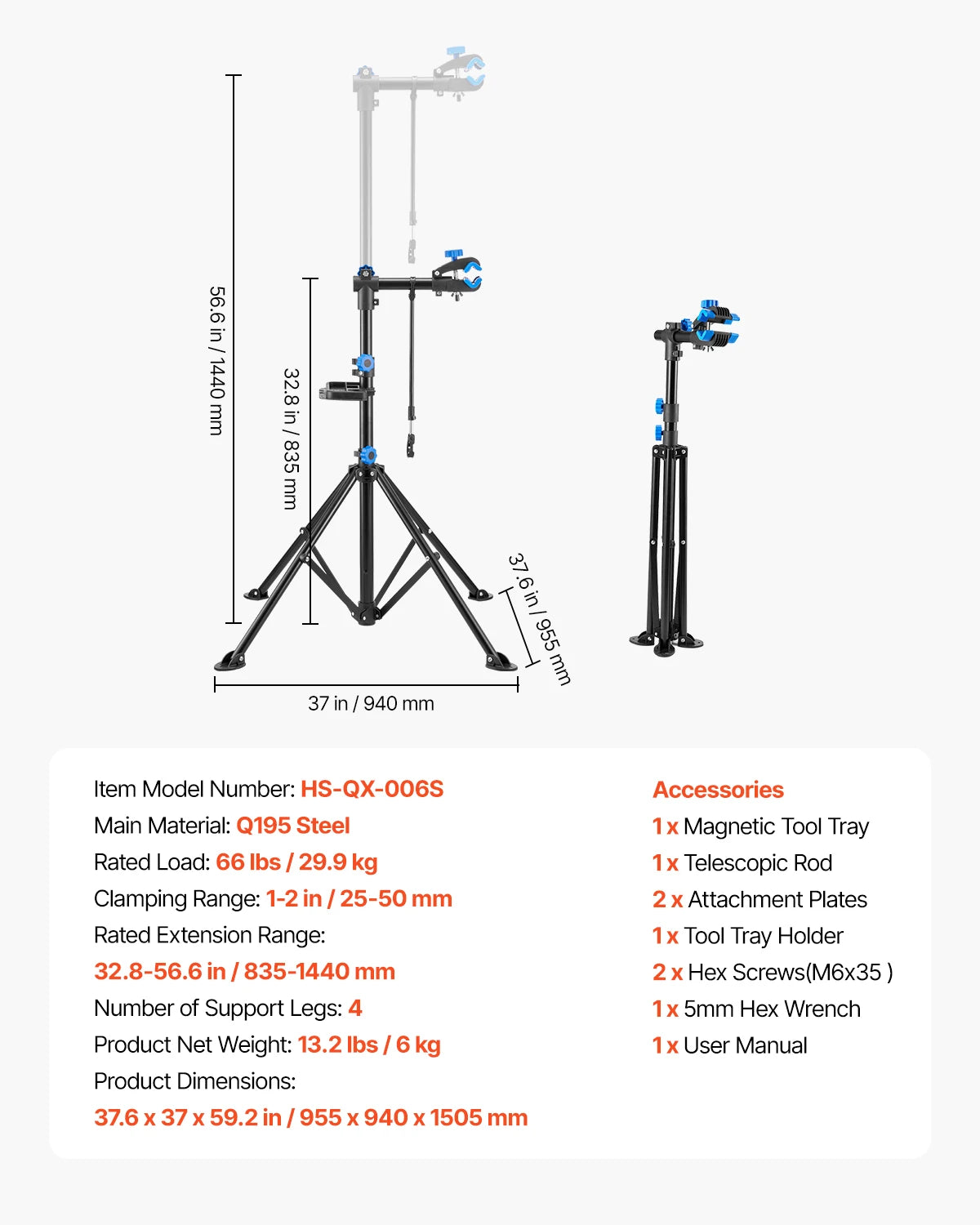 SucceBuy Bike Repair Stand 66/85/88/110lb Heavy-duty Bicycle Work Stand Foldable Bicycle Maintenance Rack for Mountain&Road Bike