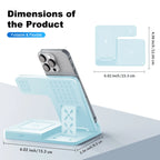 3 In 1 Magnetic Wireless Charger Stand 15W Fast Charging Dock Station Multiple Devices for iPhone 15 14 13 8 Apple Watch Airpods