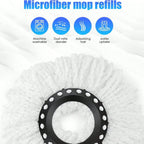 Spin Mop Bucket Set with Soap Dispenser 360°Rotating 2 Microfiber Heads 61" Adjustable Stainless Steel Handle 20QT Floor Cleaner