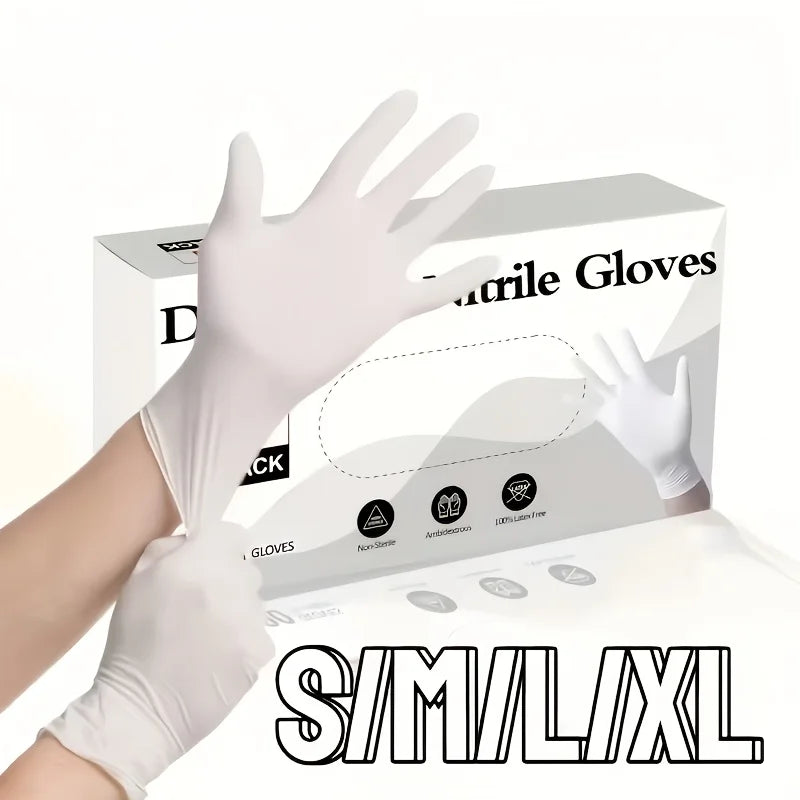 Heavy Duty White Nitrile Gloves, Anti-Slip & Cut Resistant, Perfect for Kitchen, Gardening, Car Wash, Industrial Cleaning