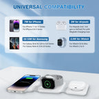 15W Magnetic Wireless Chargers 3 in 1 Foldable Phone Charge Dock Fast Charg Travel for Apple Watch IPhone 14/13/12/11/X AirPods
