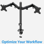 Dual Monitor Stand, Heavy Duty Adjustable Monitor Desk Mount for 2 Screens up to 32 Inches, Fully Adjustable Height, Tilt, Swivel, Rotate, Supports 17.6 lbs per Monitor Arm, Easy Installation