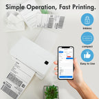 Thermal Label Printer Portable No Ink Required 203DPI 4x6 for Small Business Bluetooth USB High Speed Express Airway Bill