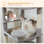 Large Cat Tree and Tower for Indoor Cats With Sisal-Covered Scratching Posts Spacious Hammock Padded Perches and Condos Cat Toys
