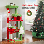 Cat Tree for Indoor Cats 5-Level Cat Tower for Large Cats with Large Hammock Sisal Covered Scratching Posts Cozy Condo Top Perch