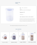 Plastic Sealed Tank Large Capacity Crisper Kitchen Organize Grain Storage Box with Scale Sealed Box Clear Jar Spice Container