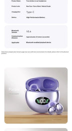 Premium Wireless Bluetooth Earbuds Clip-on Earphones Sound Quality Long Battery Life Perfect for Sports Headphones With Mic