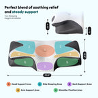 JHK Ergonomic 23.6" Largex13.8" Wide Cervical Neck Pillow Memory Foam Pillow with Cooling Pillowcase Cervical Contour Pillows