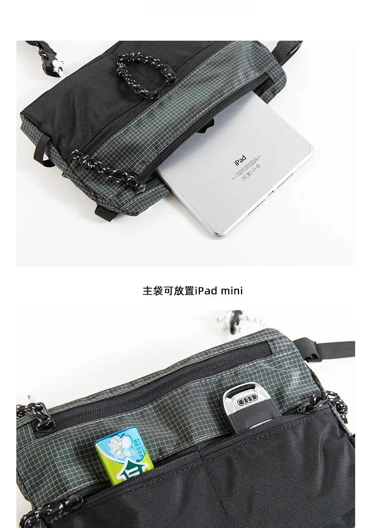 Outdoor Sports Crossbody Sling Bag Nylon Retro Waterproof Tear-Resistant for Cycling Running Hiking Outdoor Essentials