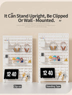 Home & Office Desktop Pegboard: Height-Adjustable Standing Storage Rack for Supplies, Also for Decorative Figurine Display