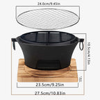 Zoe Cast Iron Oven Fireplace Charcoal And Alcohol Stove Barbecue Family Outdoor Picnic Water Tea Boiling Stove Garden Camping