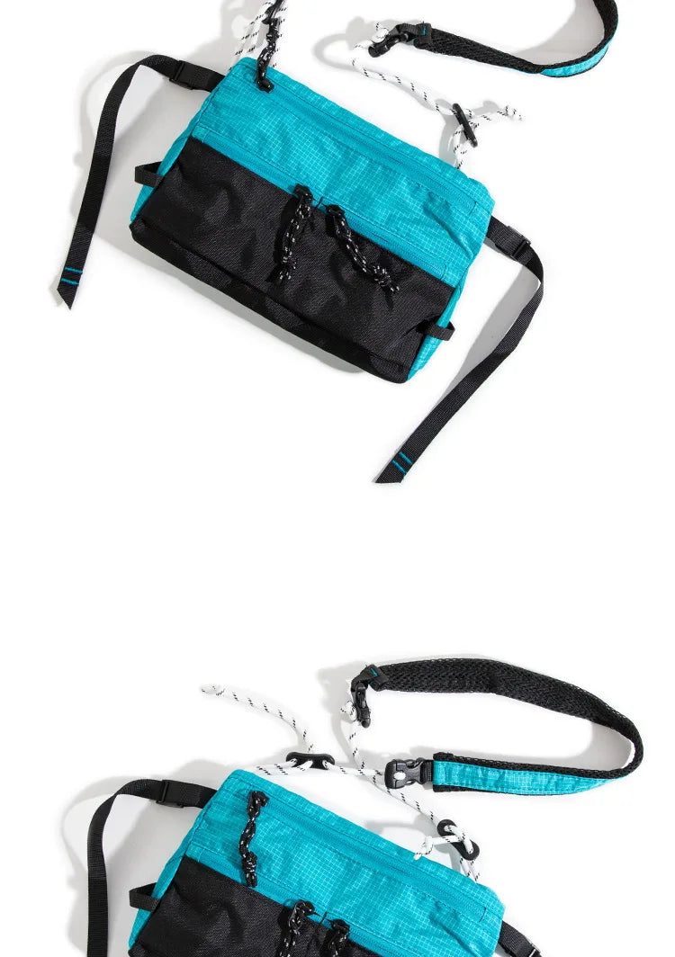Outdoor Sports Crossbody Sling Bag Nylon Retro Waterproof Tear-Resistant for Cycling Running Hiking Outdoor Essentials