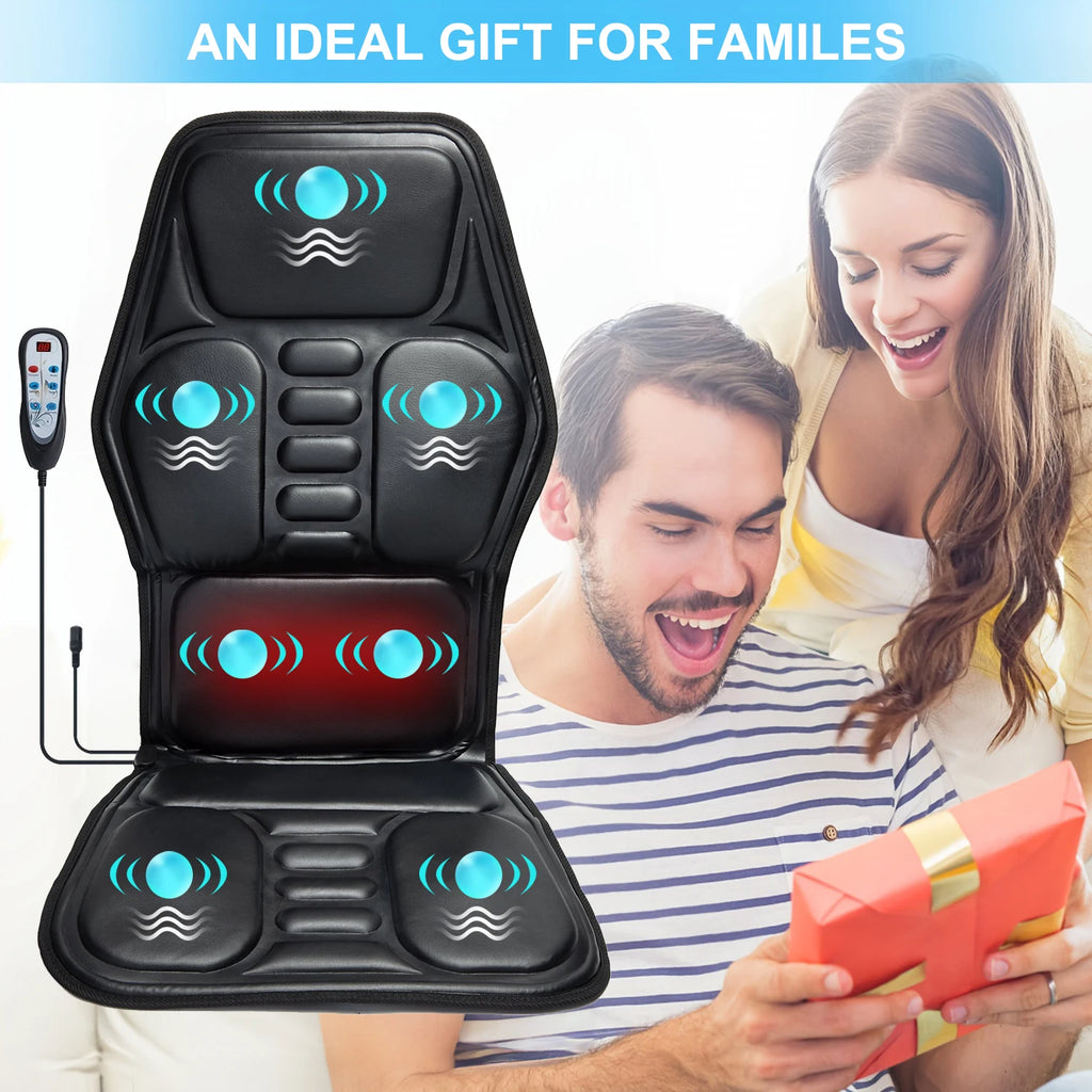 Vibration Back Massager Seat Cushion with Heat,Massage Chair Pad,Chair Massager for Pain Relief at Office/Home,Gifts for Parents