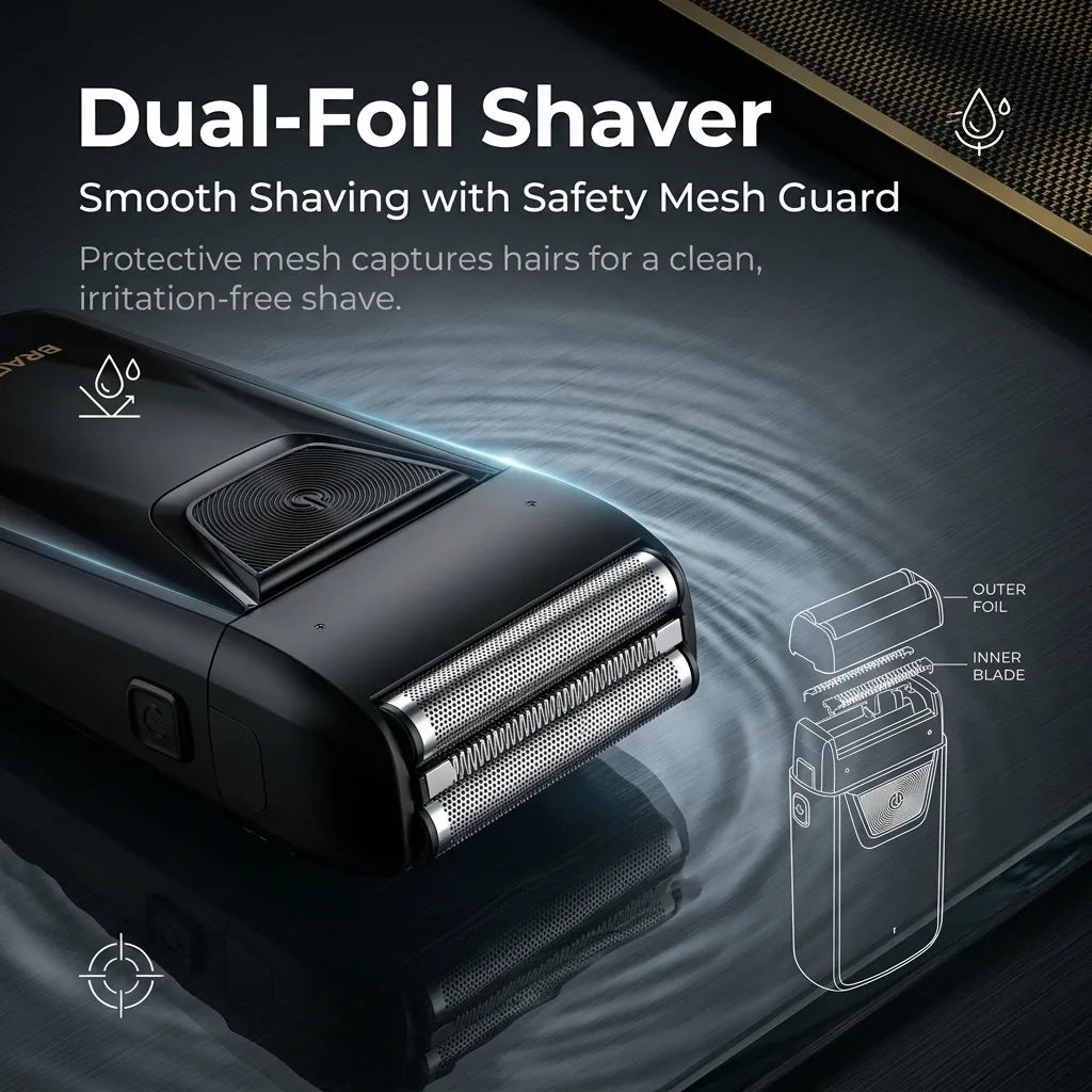Professional 3-in-1 Electric Hair Clipper Set with LED Display, USB Rechargeable Cordless Trimmer for Men, Beard & Head Shaver Kit with Multiple Guide Combs
