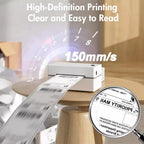 Thermal Label Printer Portable No Ink Required 203DPI 4x6 for Small Business Bluetooth USB High Speed Express Airway Bill