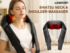 Leercon Shiatsu Neck and Shoulder Massager Heated Back Massager U Shape Deep Kneading Electric Massage Pillow For Neck Waist Leg Body