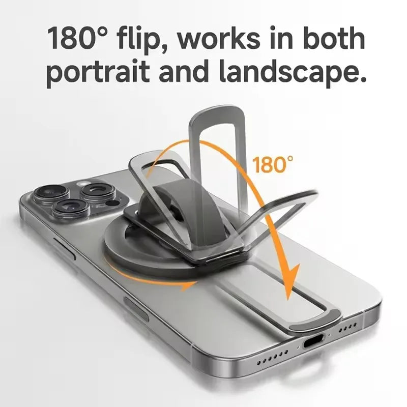 Universal Magnetic Folding Phone Grip Silicone Finger Phone Holder Ring 360° Rotation for MagSafe Holder iPhone 17 Xiaomi