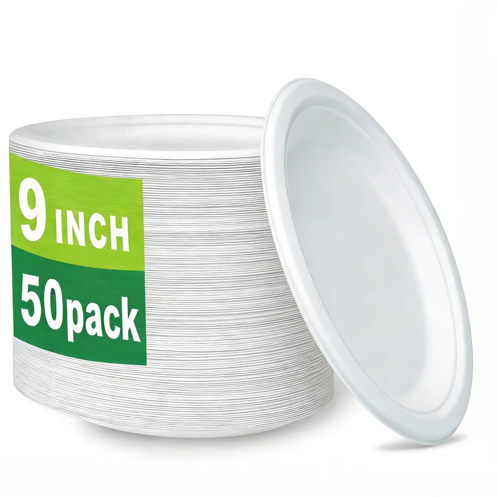 （out of stock）50-Pack 9-Inch Food-Grade Disposable Dinner Plates （out of stock）