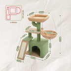 Cat Tree Cat Tower for Indoor Cats 2 Styles Cat Activity Tree with Cat Scratching Posts Big Hammock and Removable Top Perch Grey