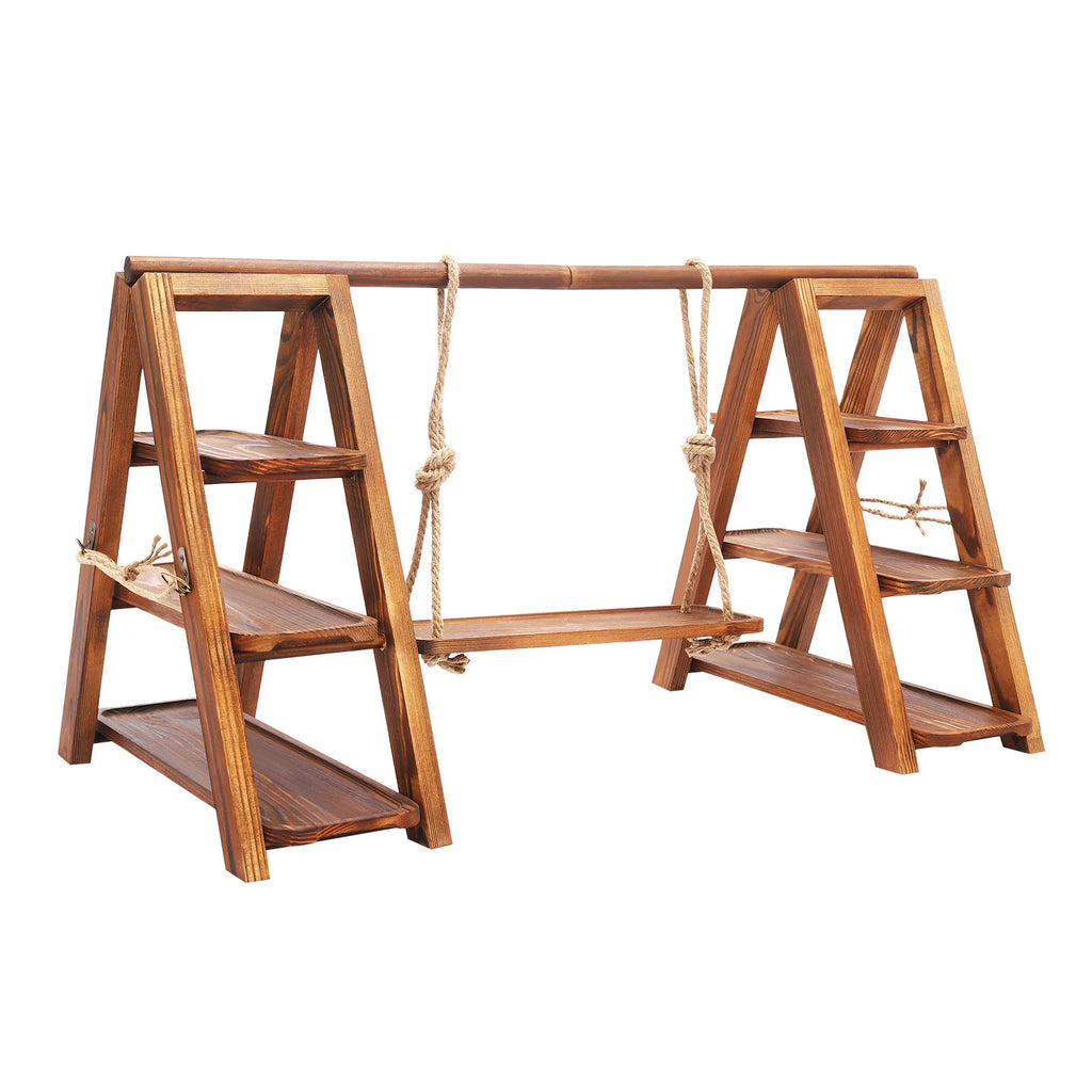 3-Tier Solid Wood Dessert Stand 6KG Load Capacity Detachable Wooden Cupcake Display Rack for Wedding Birthday Party
