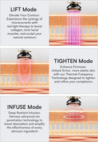 Three in one red light facial and neck beauty device, a skincare tool that eliminates skin swelling and tightens the skin