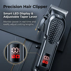 Professional 3-in-1 Electric Hair Clipper Set with LED Display, USB Rechargeable Cordless Trimmer for Men, Beard & Head Shaver Kit with Multiple Guide Combs