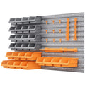 Durhand Wall Mounted Storage Bins, 44Pc Pegboard Tool Organizer Rack Kit Garage Plastic Shop Tool, Orange