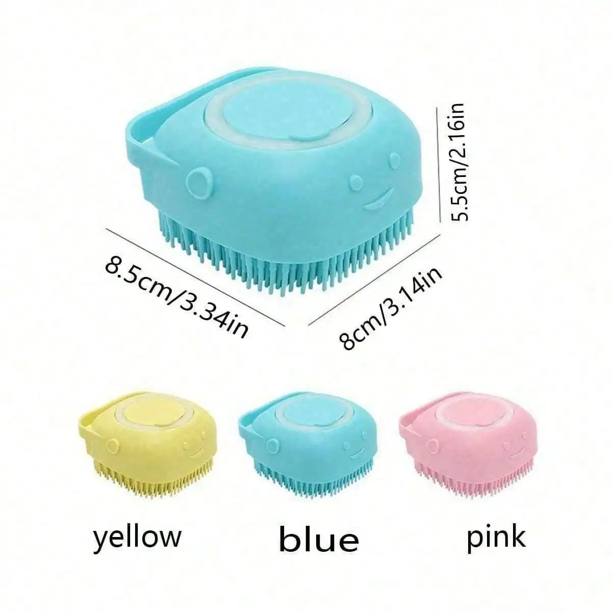 2-in-1 Silicone Pet Bath Brush - Fur Cleaning Massaging Foam Making Gentle on Dog Skin