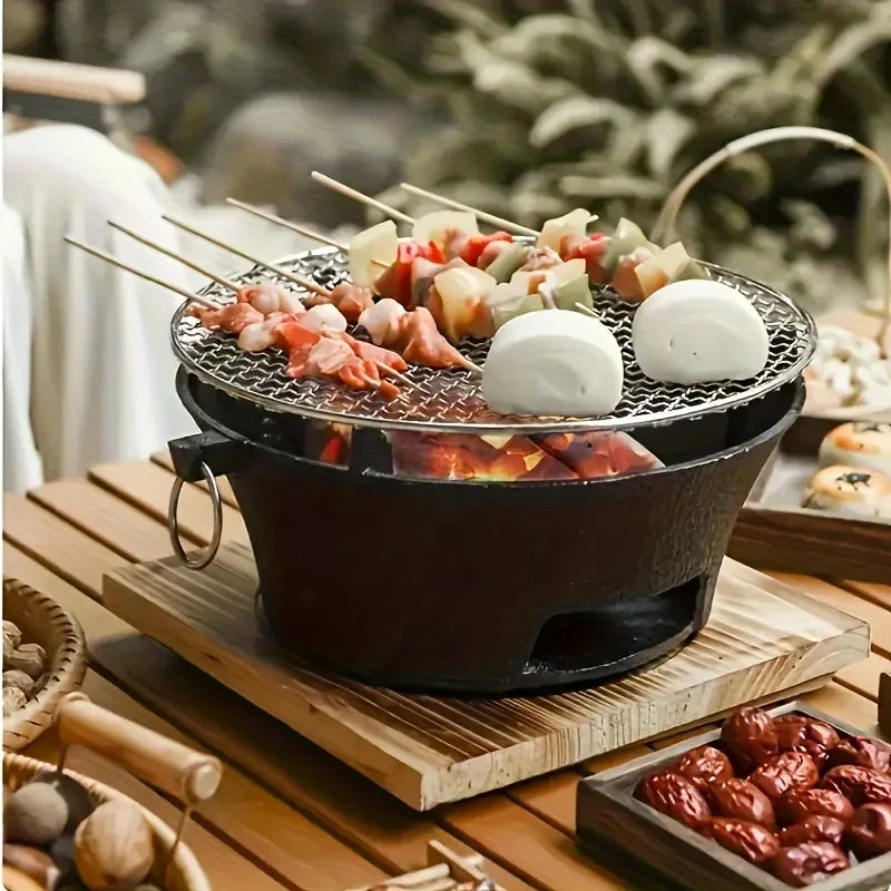 Zoe Cast Iron Oven Fireplace Charcoal And Alcohol Stove Barbecue Family Outdoor Picnic Water Tea Boiling Stove Garden Camping