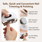 2 In 1 Electric Nail Trimmer Anti Splash Design Baby Adult Finger Toe Nail Clipper Manicure Pedicure Tools For Thick Nails