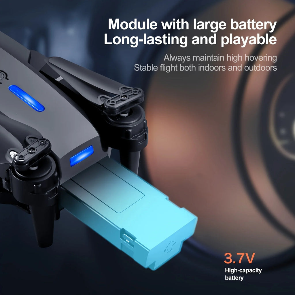 The 2026 upgraded E88 PRO MAX drone features dual 8K cameras, an on-screen remote control, two batteries, one-button return, foldability, USB charging, Wi-Fi, and flight gaming capabilities. Suitable for beginners, it makes a