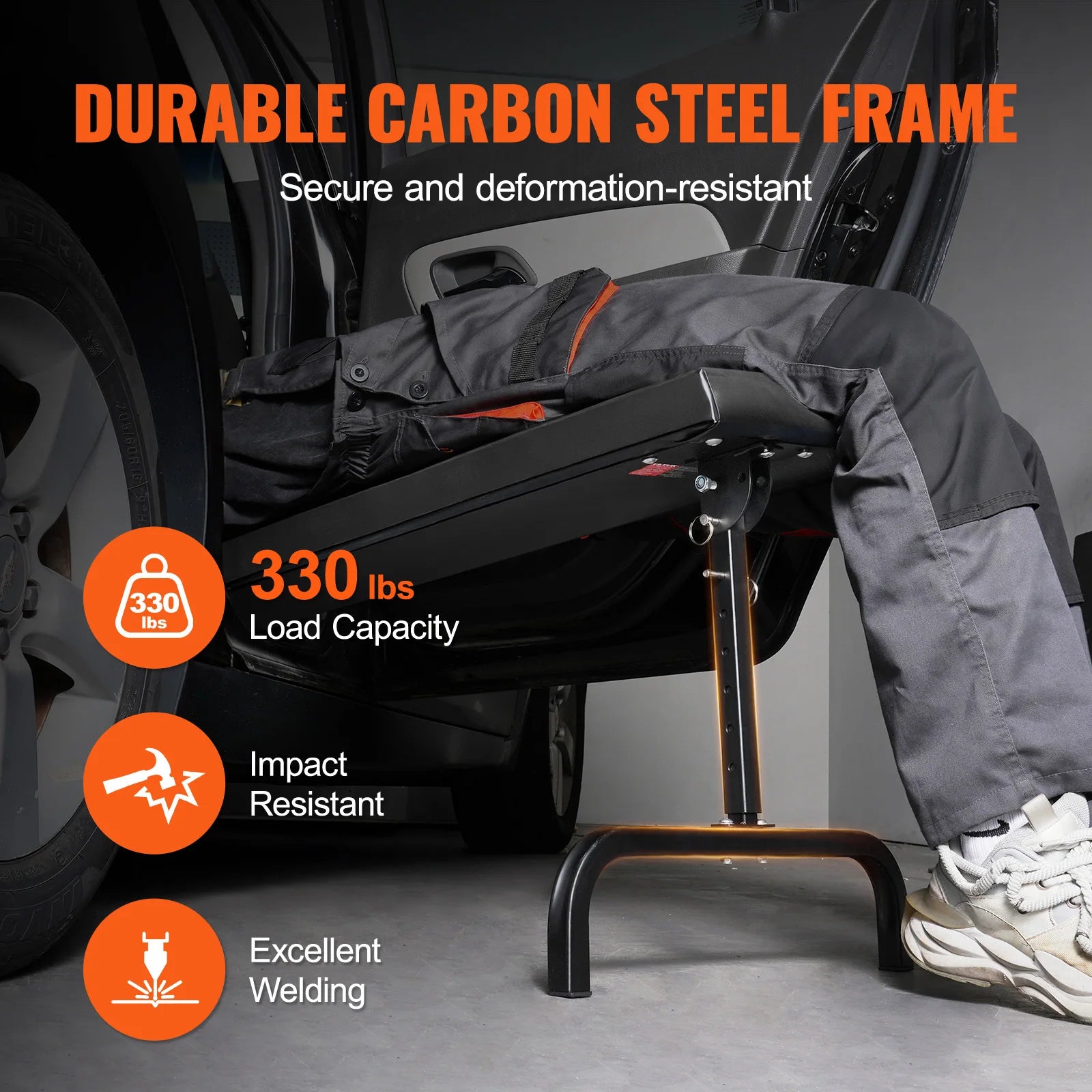 SucceBuy Under Dash Creeper, 40 in, 20.3-27.4 in Height Adjustable Laying Down or Upright Inside of Car or Truck for Garage Shop