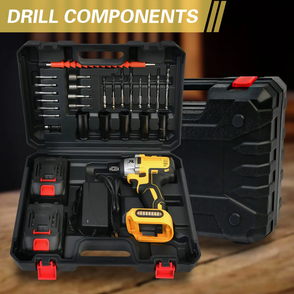 1/2 Inch Electric Wrench Cordless Impact Driver 20V Powerful Brushless 280 ft-lbs (380N.m) with 3.0Ah Battery and Charger