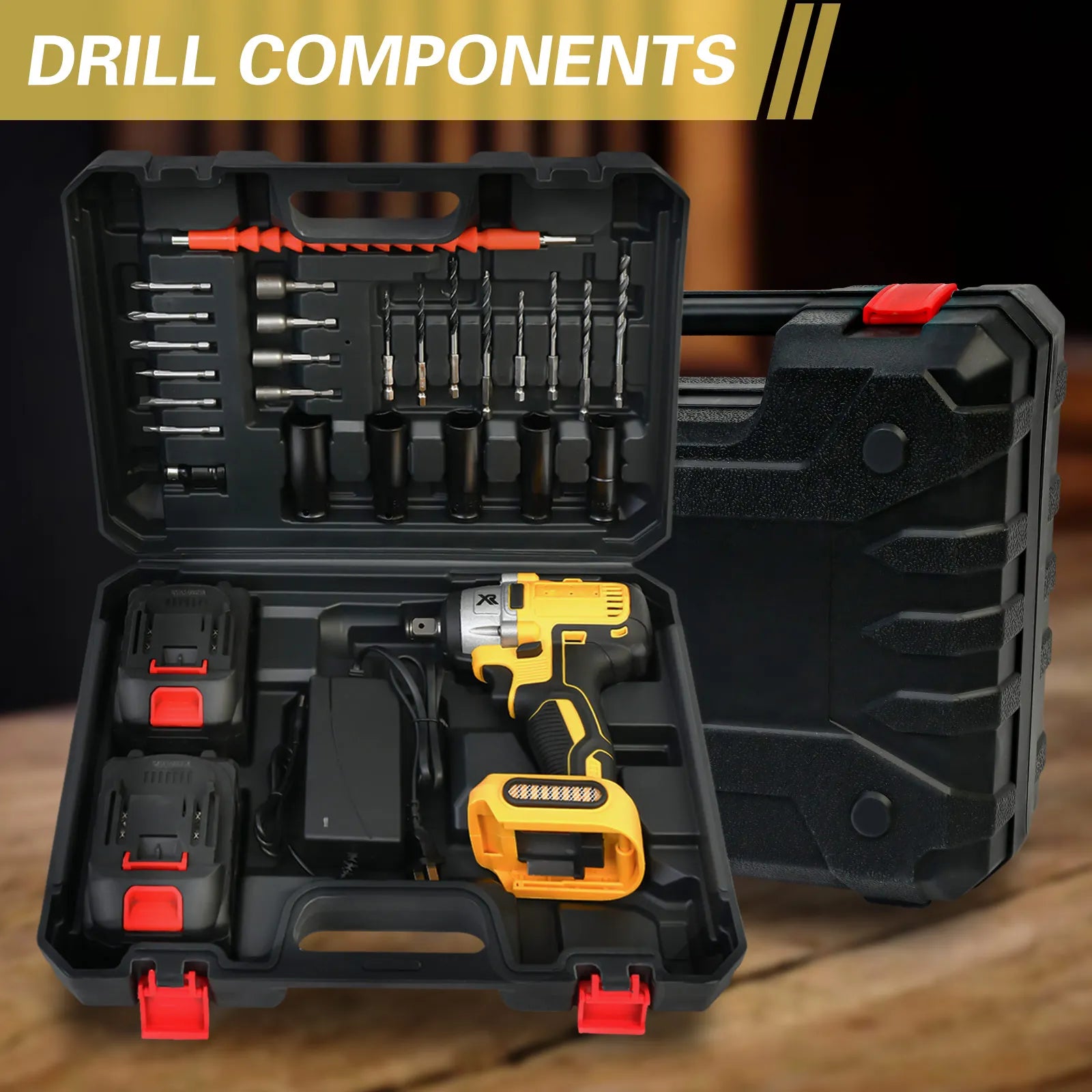 1/2 Inch Electric Wrench Cordless Impact Driver 20V Powerful Brushless 280 ft-lbs (380N.m) with 3.0Ah Battery and Charger