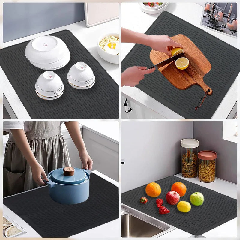 Black Silicone Electric Stove Mat 71x51cm - Heat-Resistant Cooktop Protector for Glass Ceramic Stove & Oven