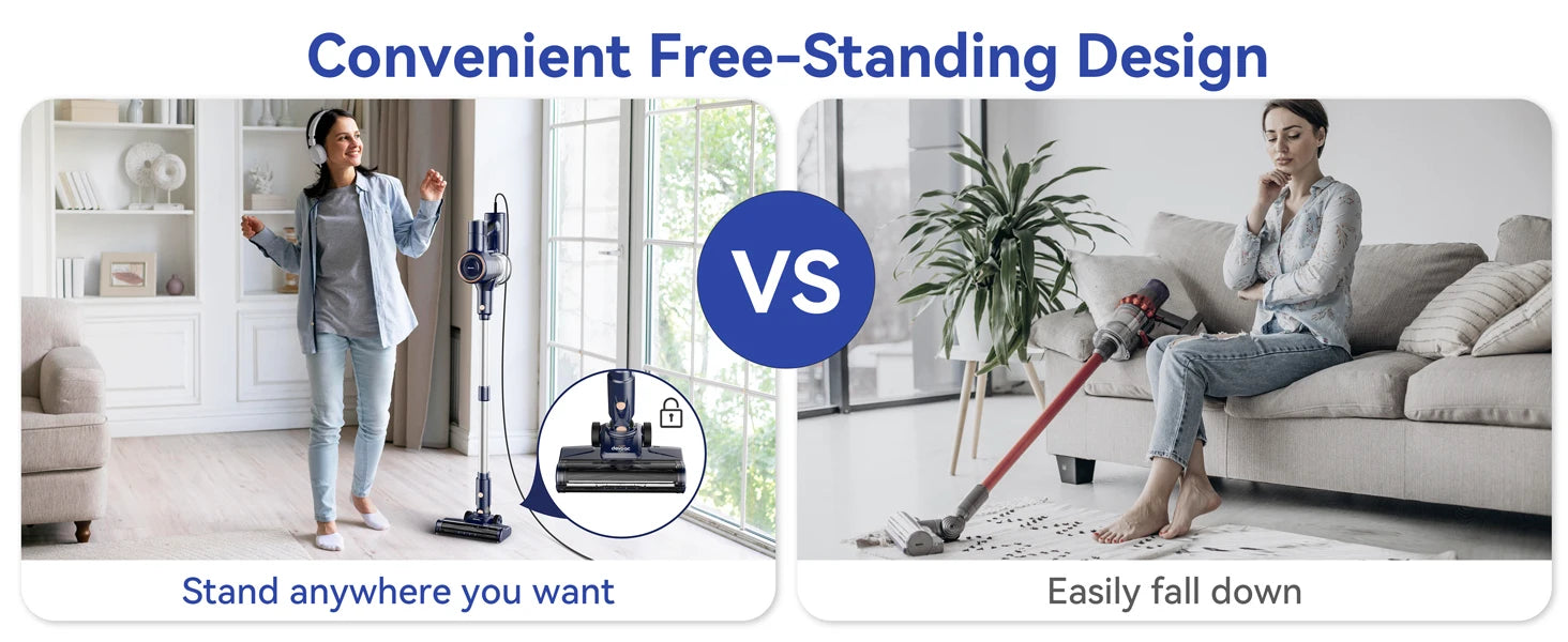 INSE I8 Corded Vacuum Cleaner Free-Stand Stick Vacuum 25KPa 600W Powerful 6 In1 Lightweight Handheld Cleaner for Carpet Pet Hair