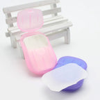 20Pcs Disposable Travel Soap Paper Sheets Skin Friendly Mini Paper Soap Sheets with Box Paper Soap for Camping Hiking