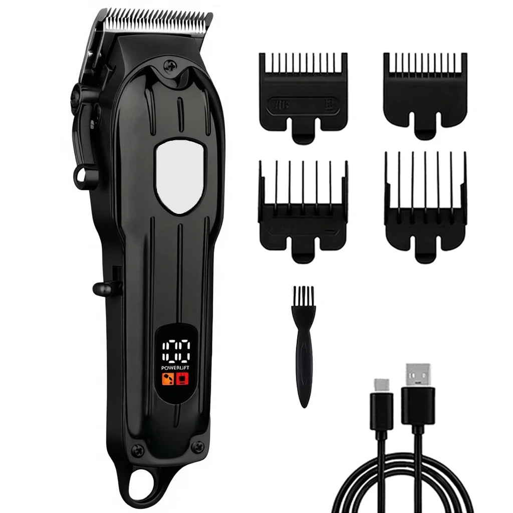 Professional Hair Clipper and Trimmer Set Rechargeable Electric Haircut Machine with LCD Display Barber Shears Grooming Kit for Men,Holiday Gift For Men