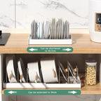 Expandable Kitchen Pot Pan Organizer Under Cabinet with 7 Adjustable Dividers Food Storage Container Lid Storage 1 Pack
