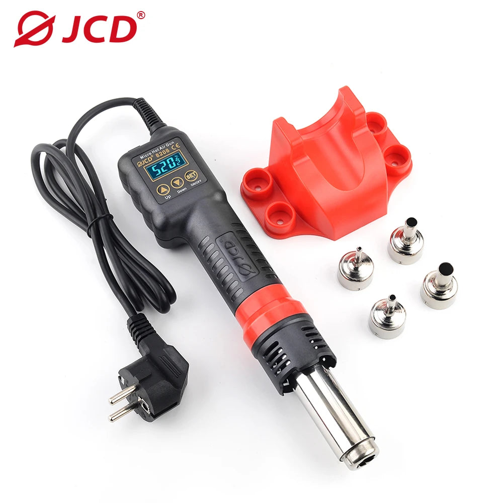 JCD 750W Micro Heat Gun Rework Soldering Air Station LCD Digital Hair Dryer 220V 110V For BGA SMD Hot Air Soldering Tools 8208